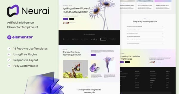Neurai – Artificial Intelligence Elementor Template Kit