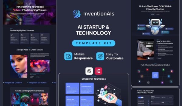 InventionAIs – AI Startups & Technology Elementor Template Kit