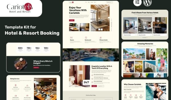 Cariotels – Luxury Hotel & Resort Elementor Template Kit