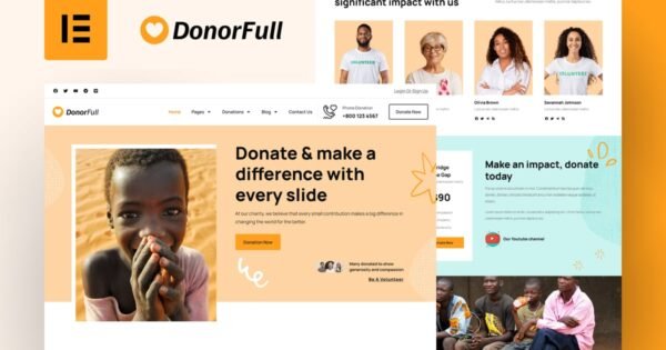 DonorFull – Charity & Donation Elementor Pro Template Kit