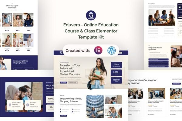 Eduvera – Online Education Course & Class Elementor Template Kit