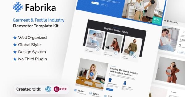 Fabrika Garment & Textile Industry Elementor Template Kit