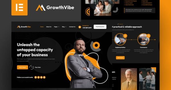 Growth Vibe – Business Consulting Elementor Pro Template Kit
