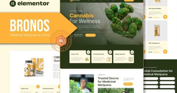 Bronos – Medical Marijuana Elementor Template Kit