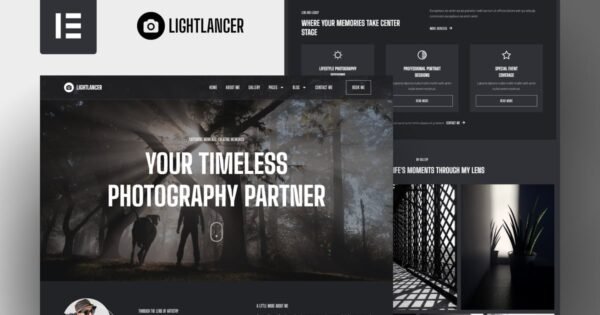 Lightlancer – Photographer Elementor Pro Template Kit