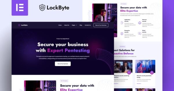 LockByte – Cyber Security Services Elementor Template Kit