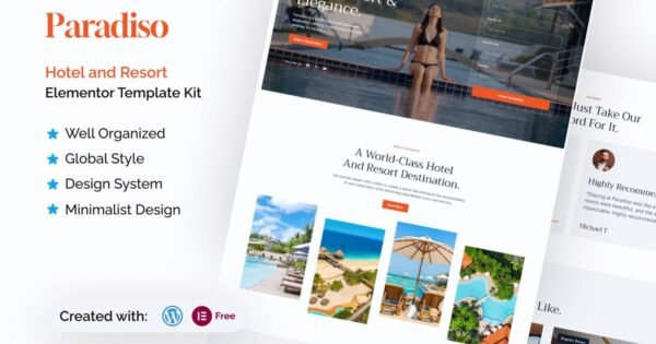 Paradiso – Hotel & Resort Elementor Template Kit