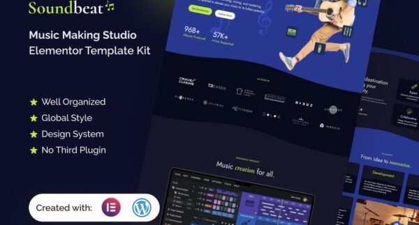 Soundbeat – Music Making Studio Elementor Pro Template Kit