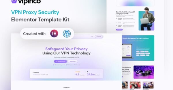 Vipinco – VPN Proxy Security Elementor Pro Template Kit