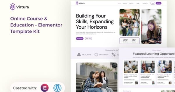Virtura – Online Course & Education Elementor Template Kit