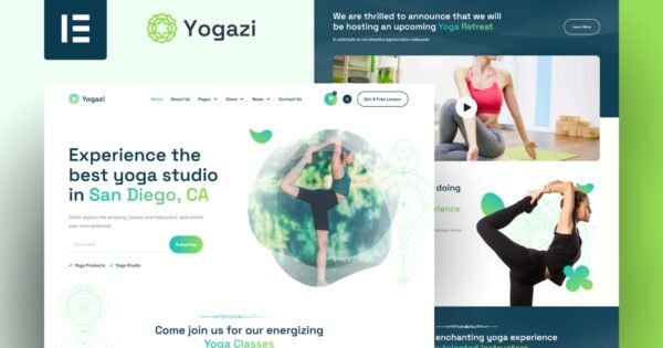 Yogazi – Yoga Studio Elementor Pro Template Kit