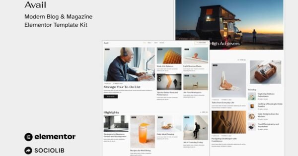 Avail – Modern Blog & Magazine Elementor Template Kit