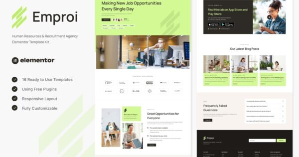 Emproi – Human Resources & Recruitment Agency Elementor Template Kit