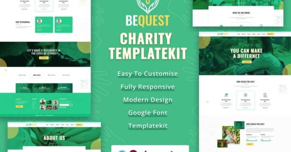 BEQUEST | Nonprofit Charity & Donation Elementor Template Kit
