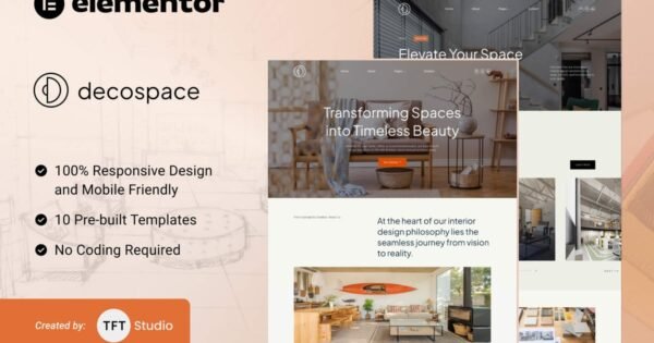 Decospace – Sleek Home Decor Elementor Template Kit