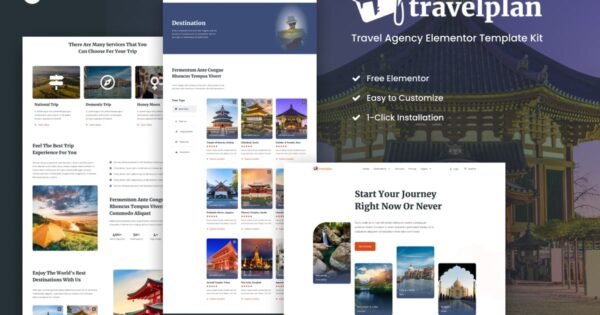 Travelplan – Tour & Travel Agency Elementor Template Kits