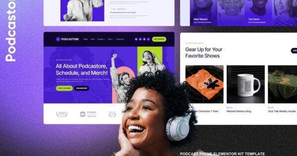 Podcastore – Podcast & Merch Store Elementor Kit