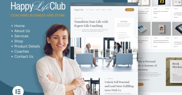Happy Life Club – Business Tutor Elementor Template Kit