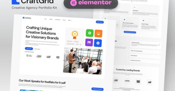 CraftGrid – Creative Agency Portfolio Elementor Template Kit