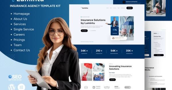 Lumintu – Insurance Agency Elementor Template Kit