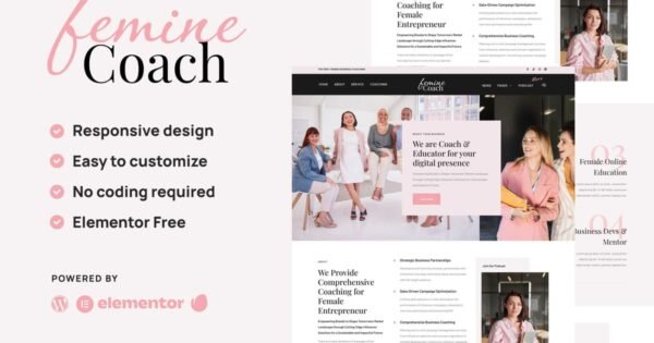 Femine – Feminine Business Coach Elementor Template Kit