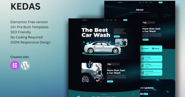 Kedas – Car Wash & Detailing Service Elementor Template Kit