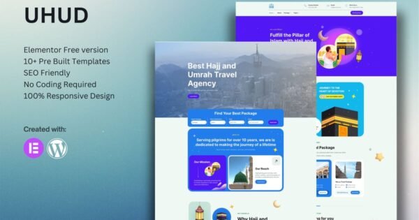 Uhud – Hajj & Umrah Tour Travel Elementor Template Kit