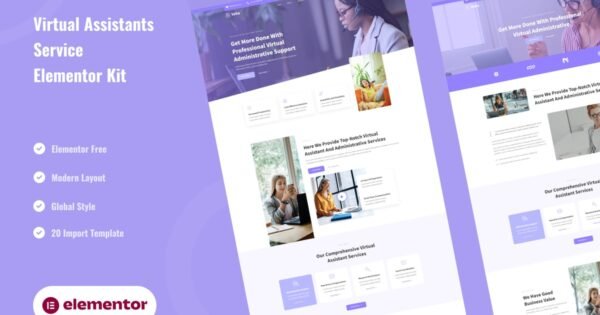 Veha – Virtual Assistant & Administrative Elementor Template Kit