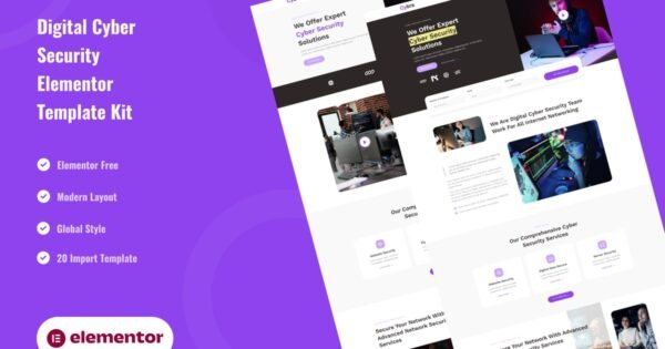 Cybra – Digital Cyber Security Elementor Template Kit