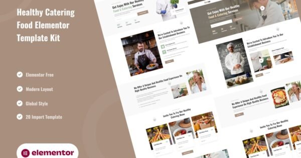 Restou – Healthy Catering Food Services Elementor Template Kit