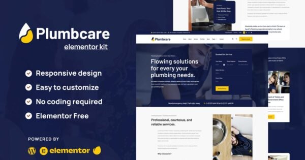 PlumbCare – Plumbing Service Elementor Template Kit