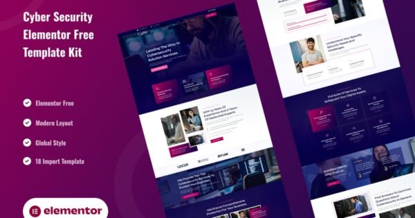 CyberGuard – Cybersecurity Services Elementor Template Kit