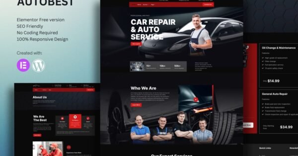 Autobest Car Repair & Auto Service Elementor Template Kit