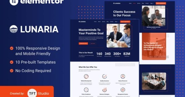 Lunaria – Multipurpose Business Elementor Template Kit