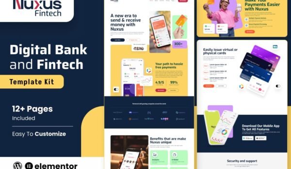 Nuxus – Online Payment Gateway Elementor Template Kit