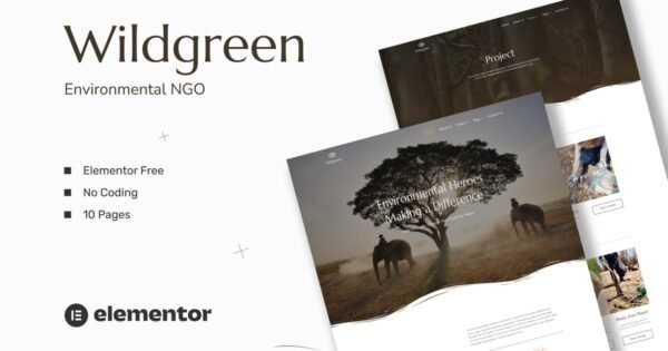 Wildgreen – Environmental NGO Elementor Template Kit