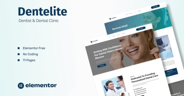 Dentelite – Dentist & Dental Clinic Elementor Template Kit