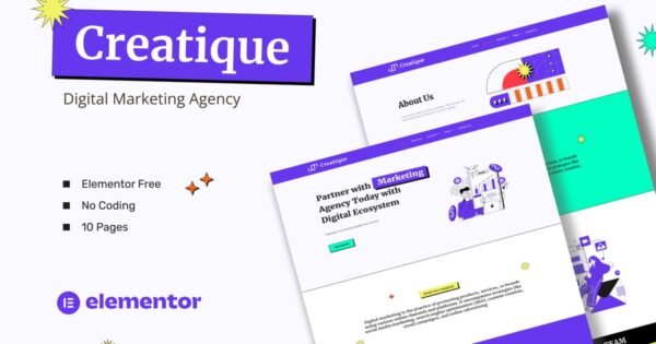 Creatique – Digital Marketing Agency Elementor Template Kit