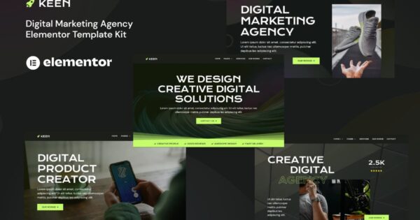 Keen – Dark Digital Marketing Agency Elementor Template Kit