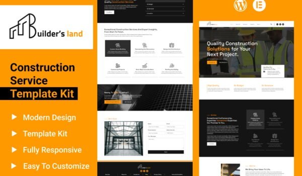 Builders Land – Construction & Building Elementor Template Kit