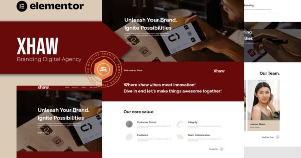 Xhaw – Branding Digital Agency Elementor Template kit