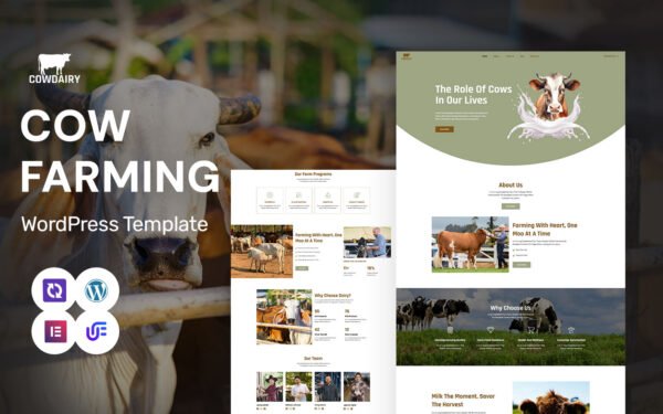 Cowdairy – Cow Farming & Dairy Production WordPress Elementor Theme WordPress Theme