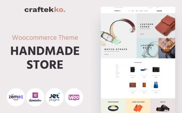 Craftekko – Handmade ECommerce Clean Elementor WooCommerce Theme