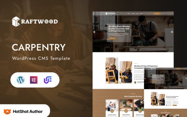 Craftwood – Carpentry And Handyman Woodworking WordPress Elementor Theme WordPress Theme