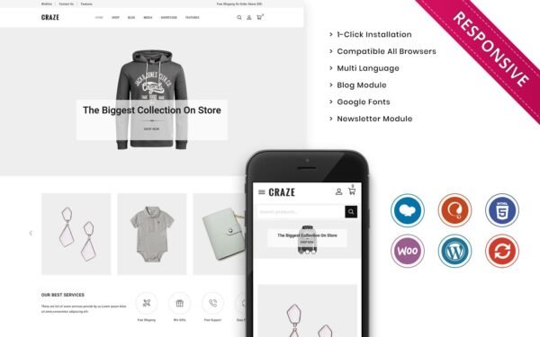 Craze – The Fashion Store Responsive WooCommerce Theme