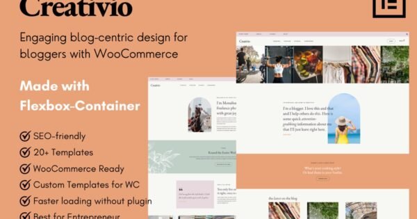 Creativio – Blogger & Entrepreneurs Elementor Template Kit