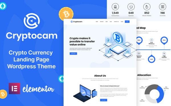 CryptoCam – Crypto Currency and Finance WordPress Theme