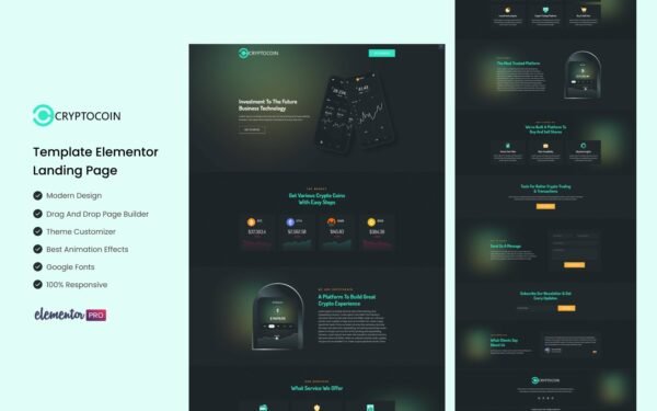 CryptoCoin – Crypto Currency Elementor Template Elementor Kit