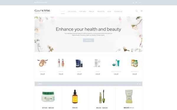 Curesse – Spa Cosmetics Store Shopify Theme