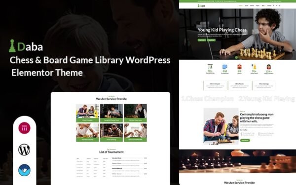 Daba – Chess & Board Game Library WordPress Elementor Theme WordPress Theme